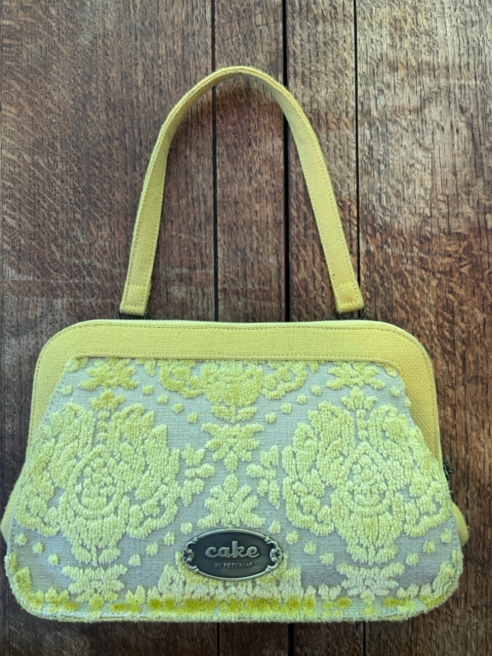 Cake by Petunia Pickle Bottom Yellow Carpetbag Floral Jacquard Diaper Bag